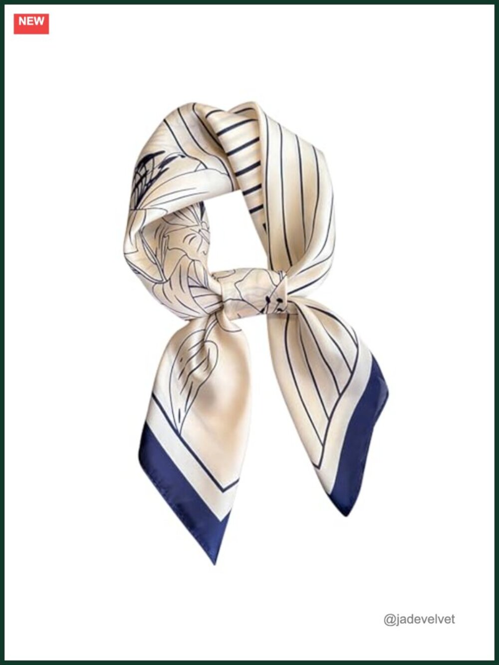 27.5" Square Silk Feeling Satin Hair Scarf Bandana for Women
